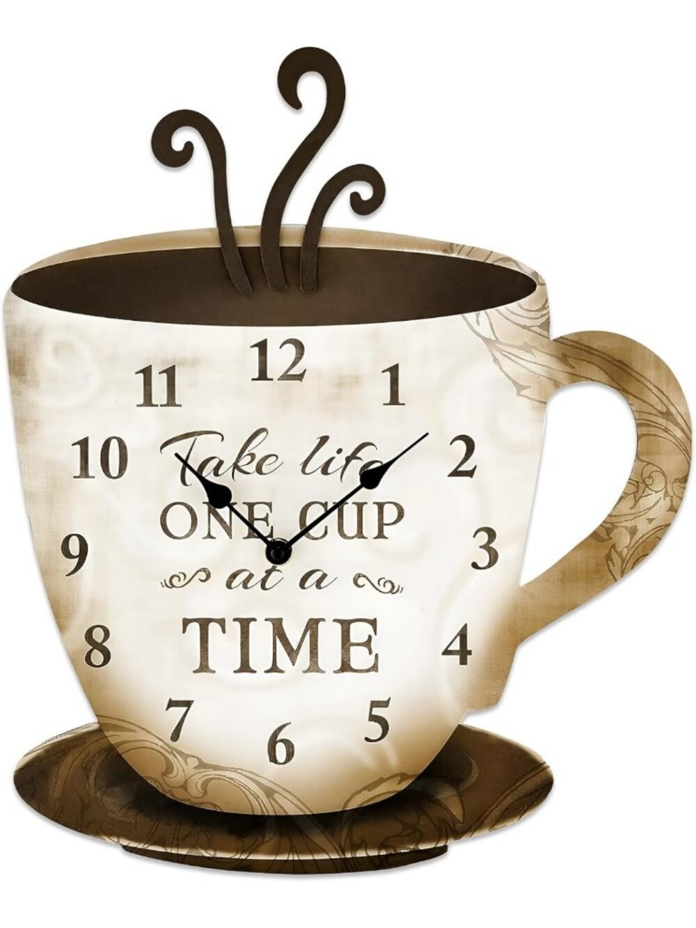 15" Decorative Coffee Wall Clock for Kitchen, Cafe, Bistro & Farmhouse Decor